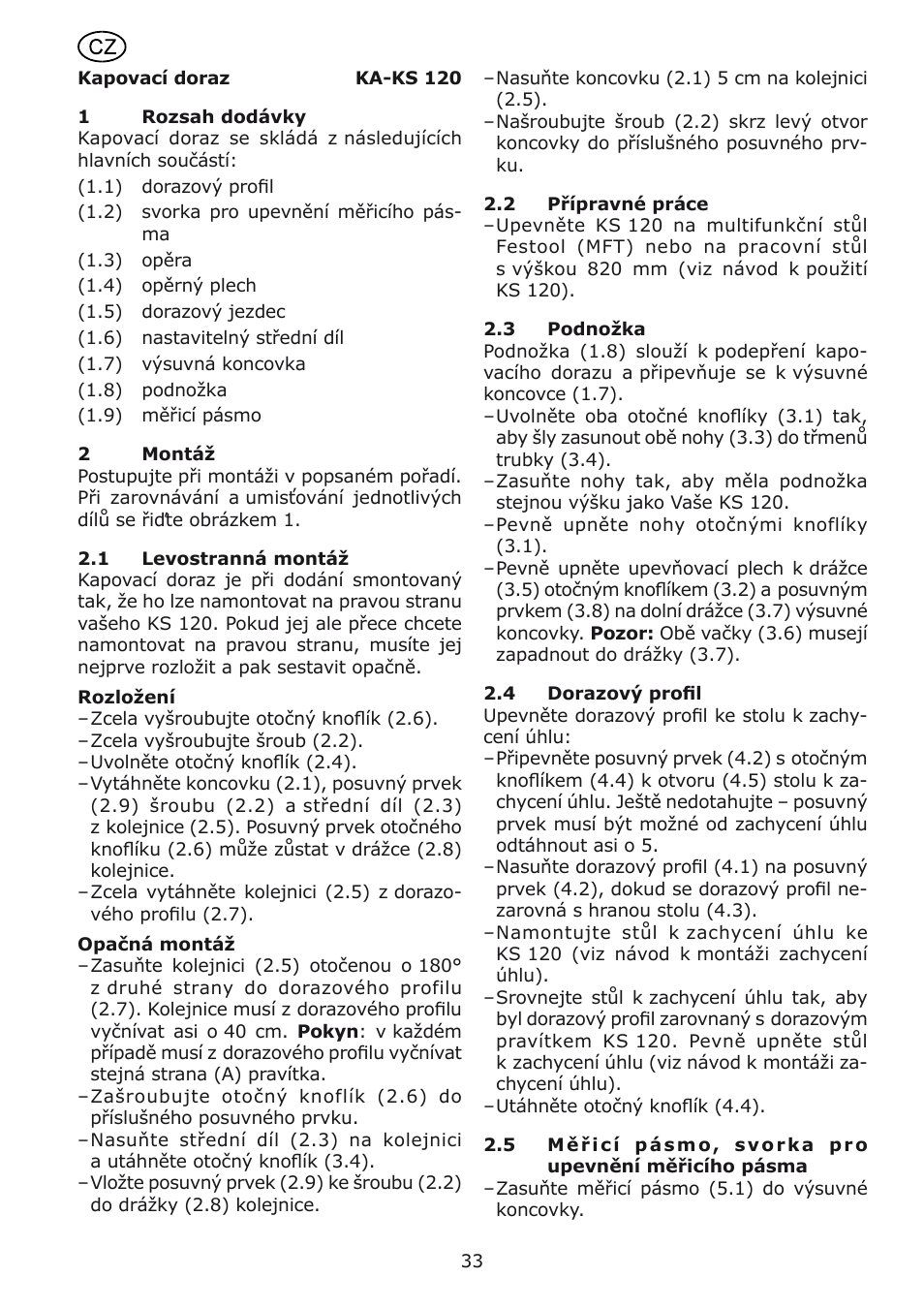 Festool kapex_kappanschlag User Manual | Page 33 / 38