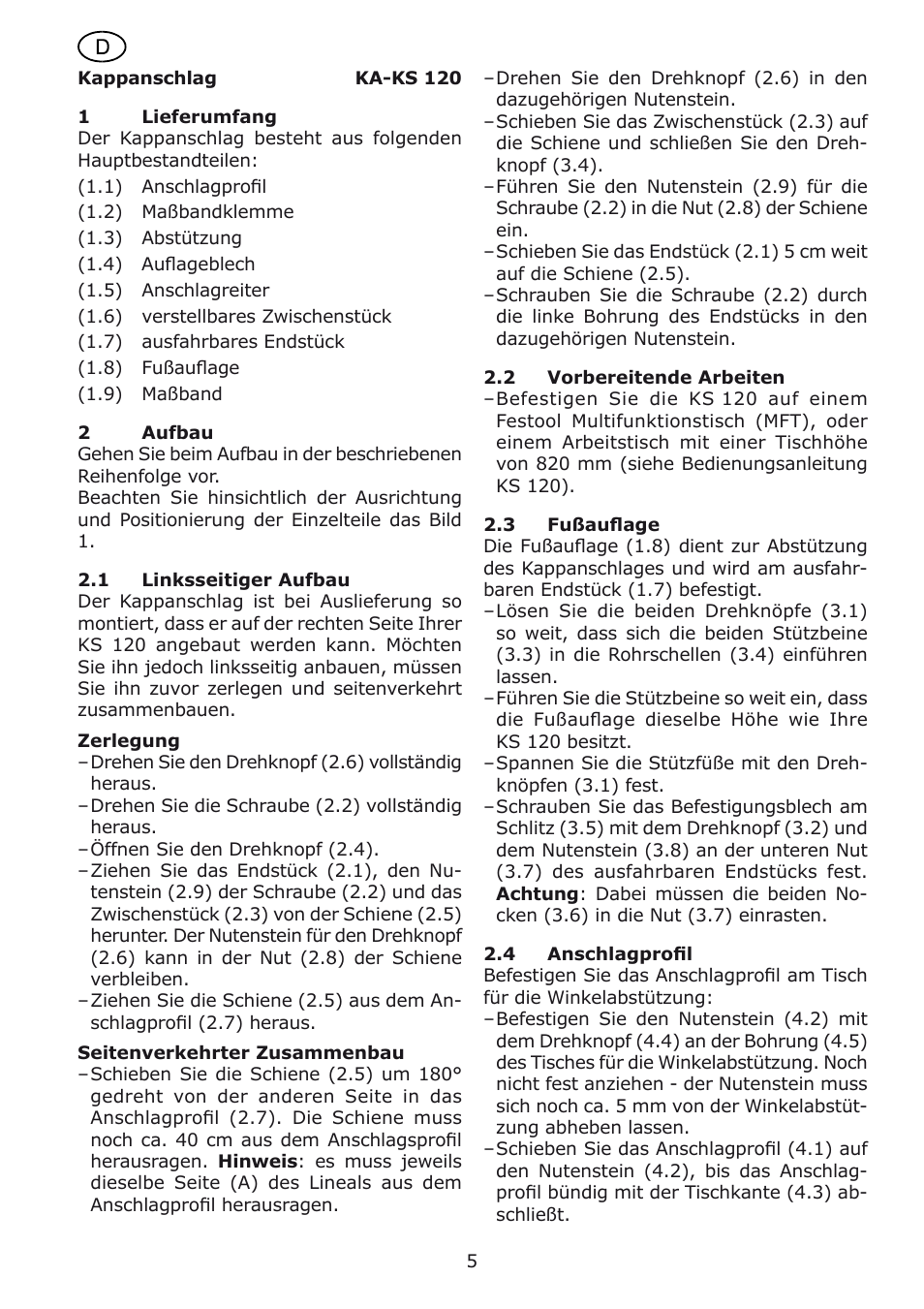 Festool kapex_kappanschlag User Manual | Page 5 / 38