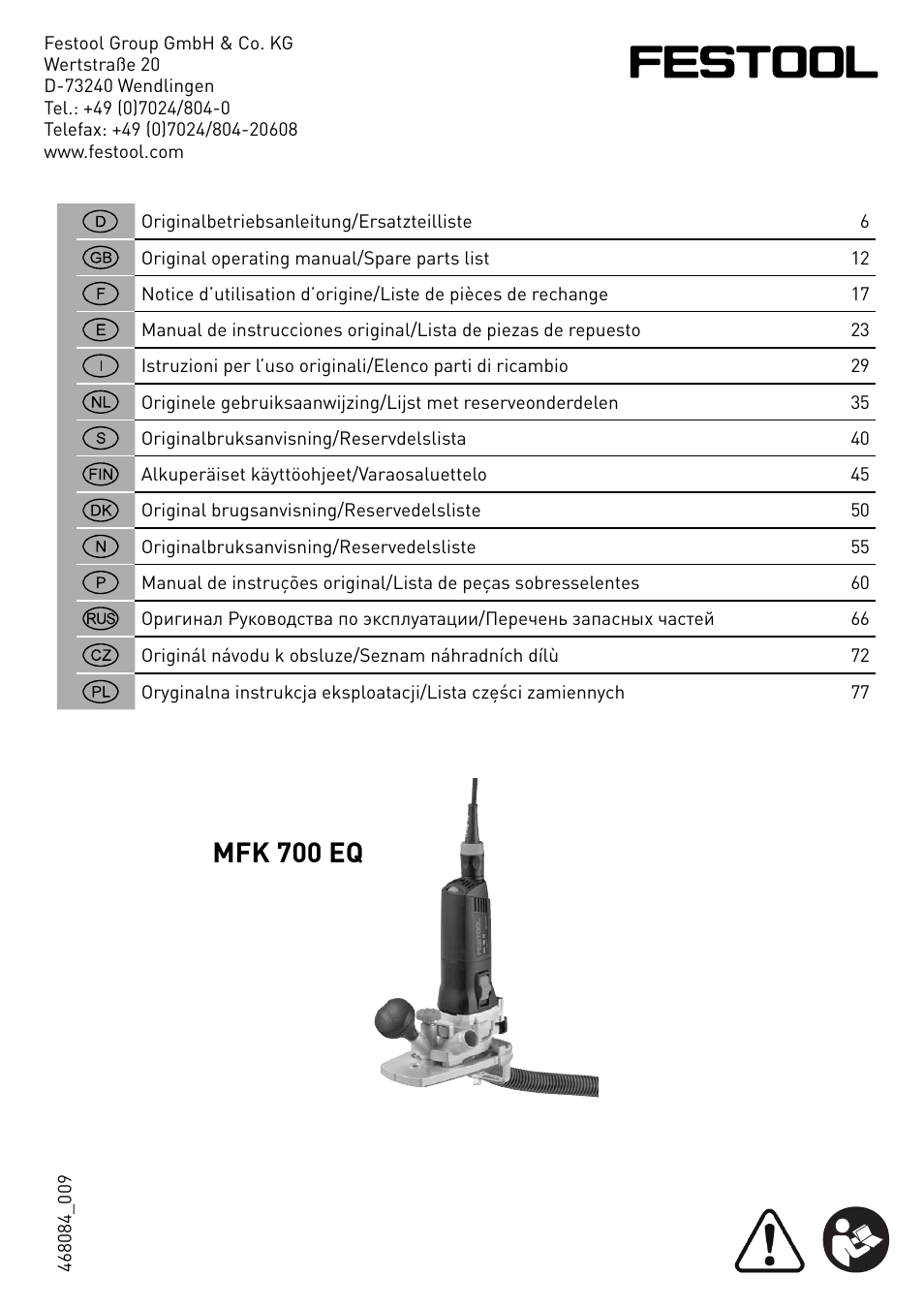 Festool MFK 700 EQ User Manual | 92 pages