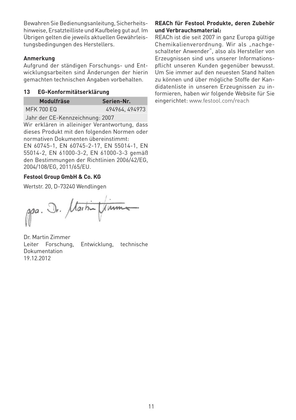 Festool MFK 700 EQ User Manual | Page 11 / 92