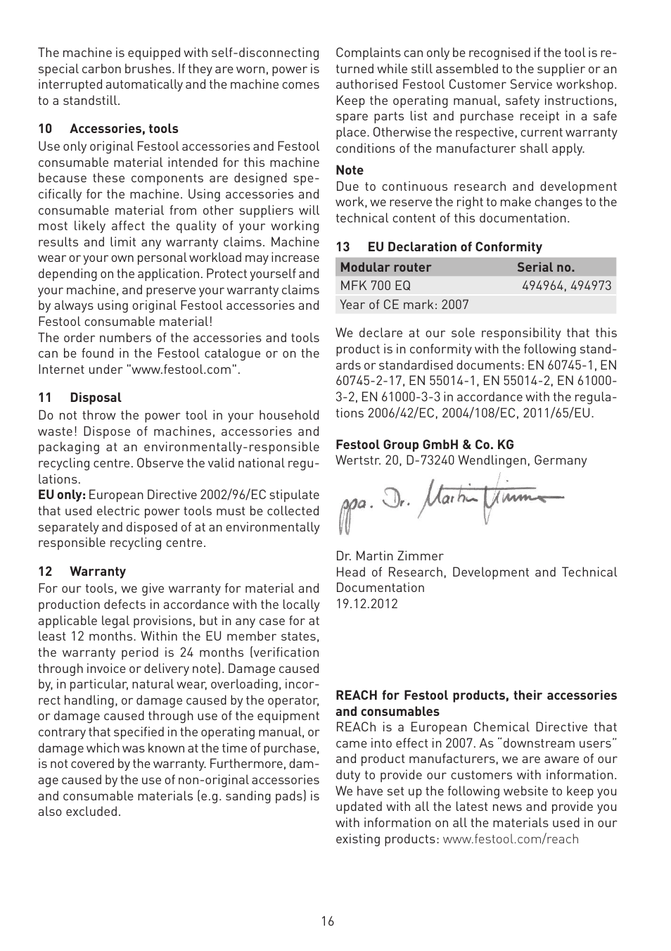 Festool MFK 700 EQ User Manual | Page 16 / 92