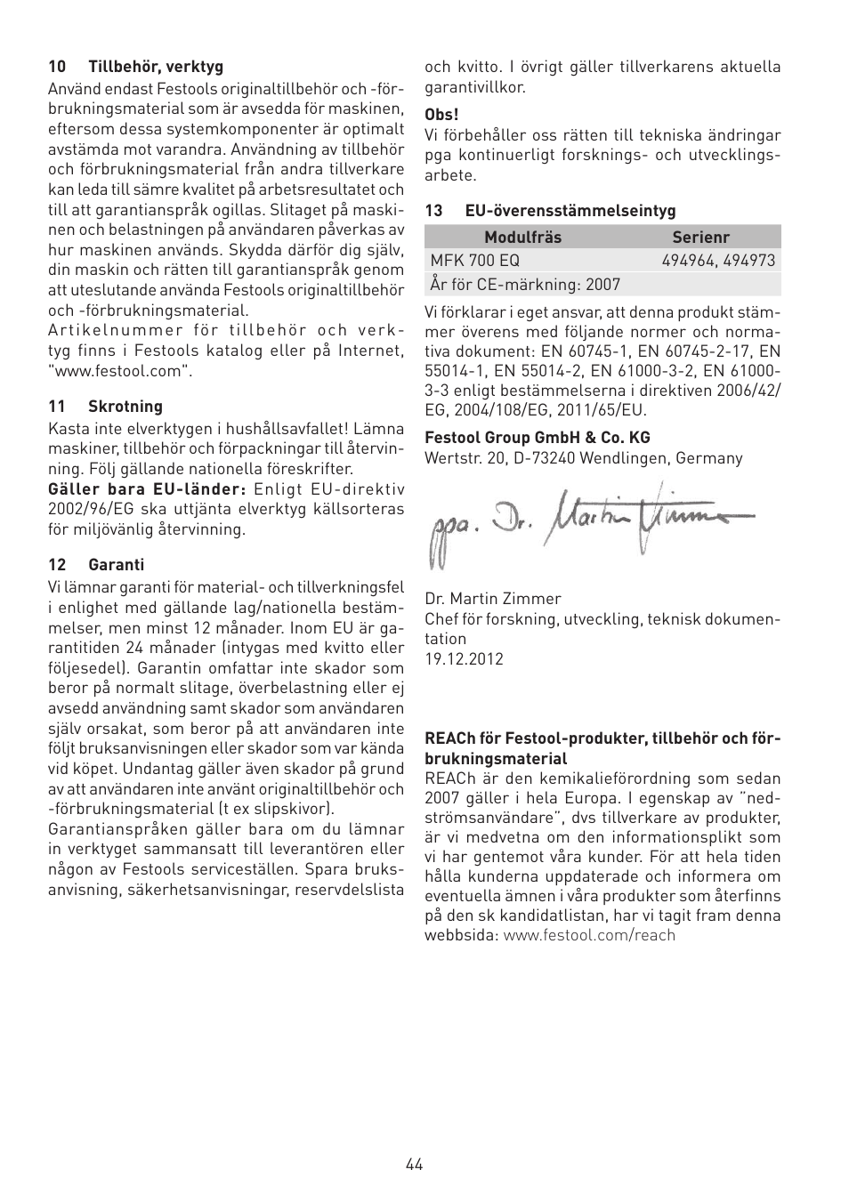 Festool MFK 700 EQ User Manual | Page 44 / 92