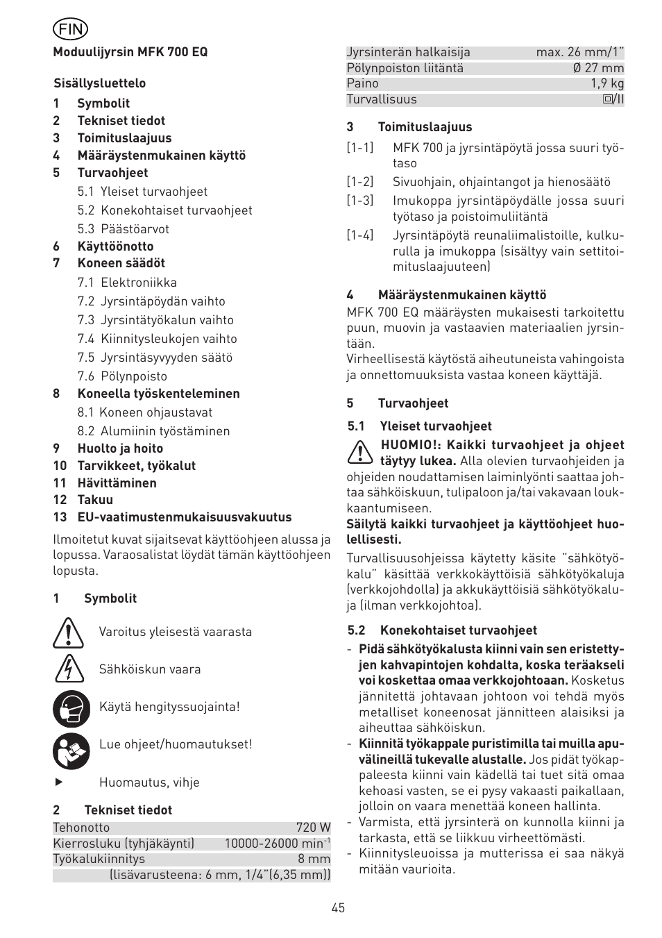 Festool MFK 700 EQ User Manual | Page 45 / 92