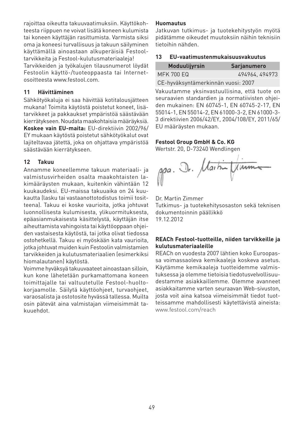 Festool MFK 700 EQ User Manual | Page 49 / 92