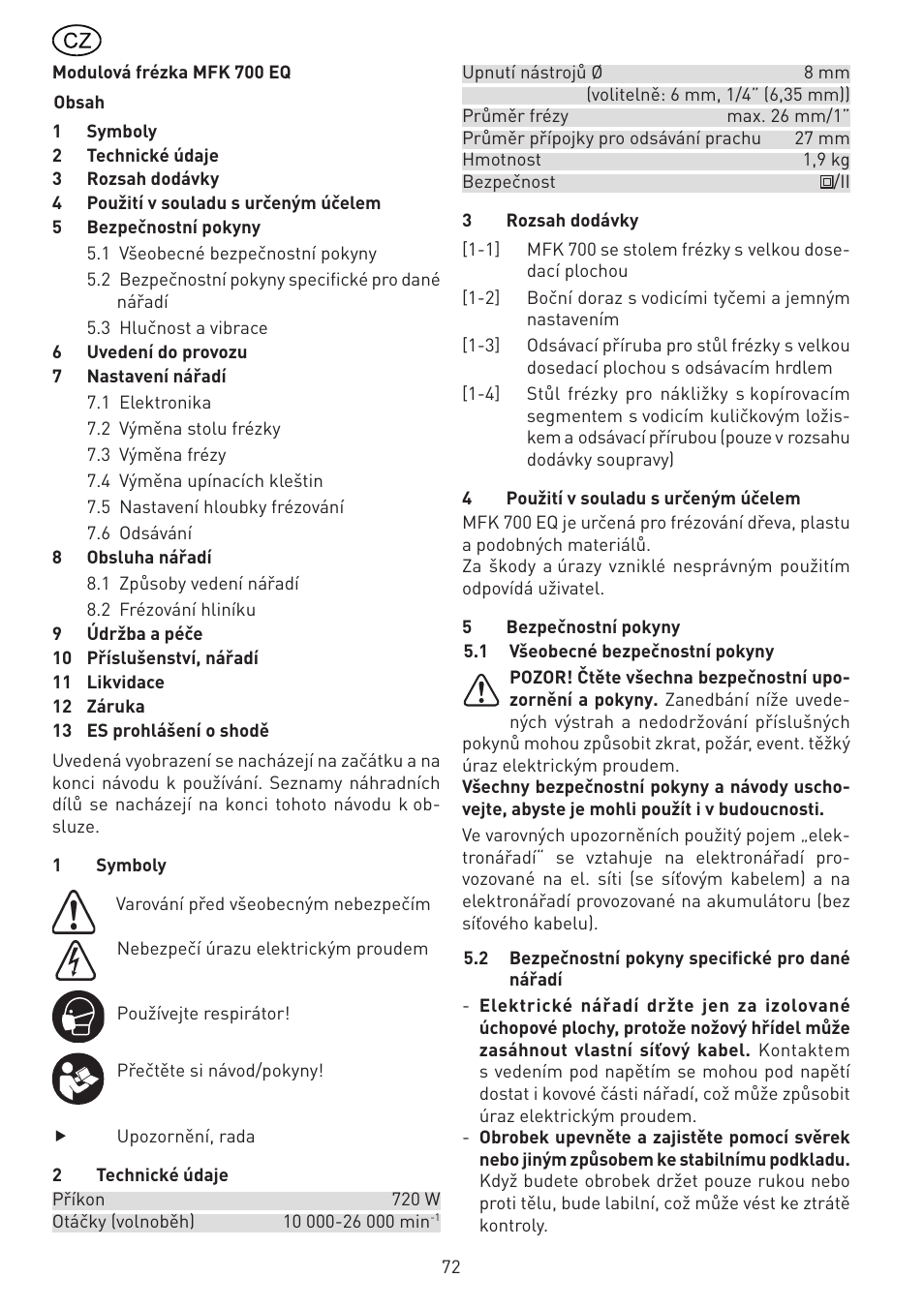 Festool MFK 700 EQ User Manual | Page 72 / 92