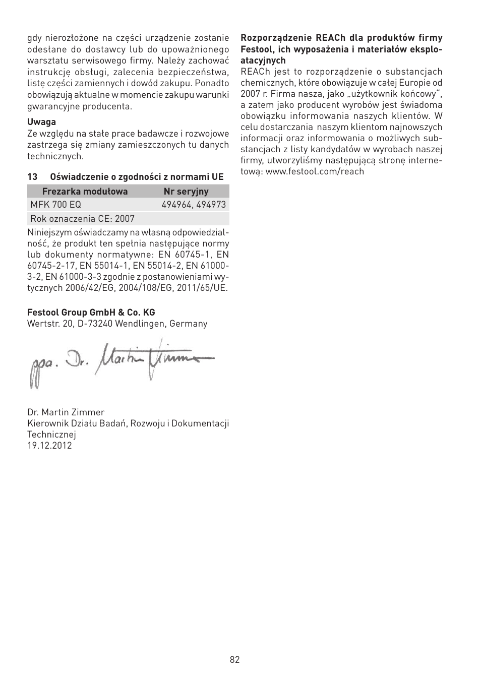 Festool MFK 700 EQ User Manual | Page 82 / 92