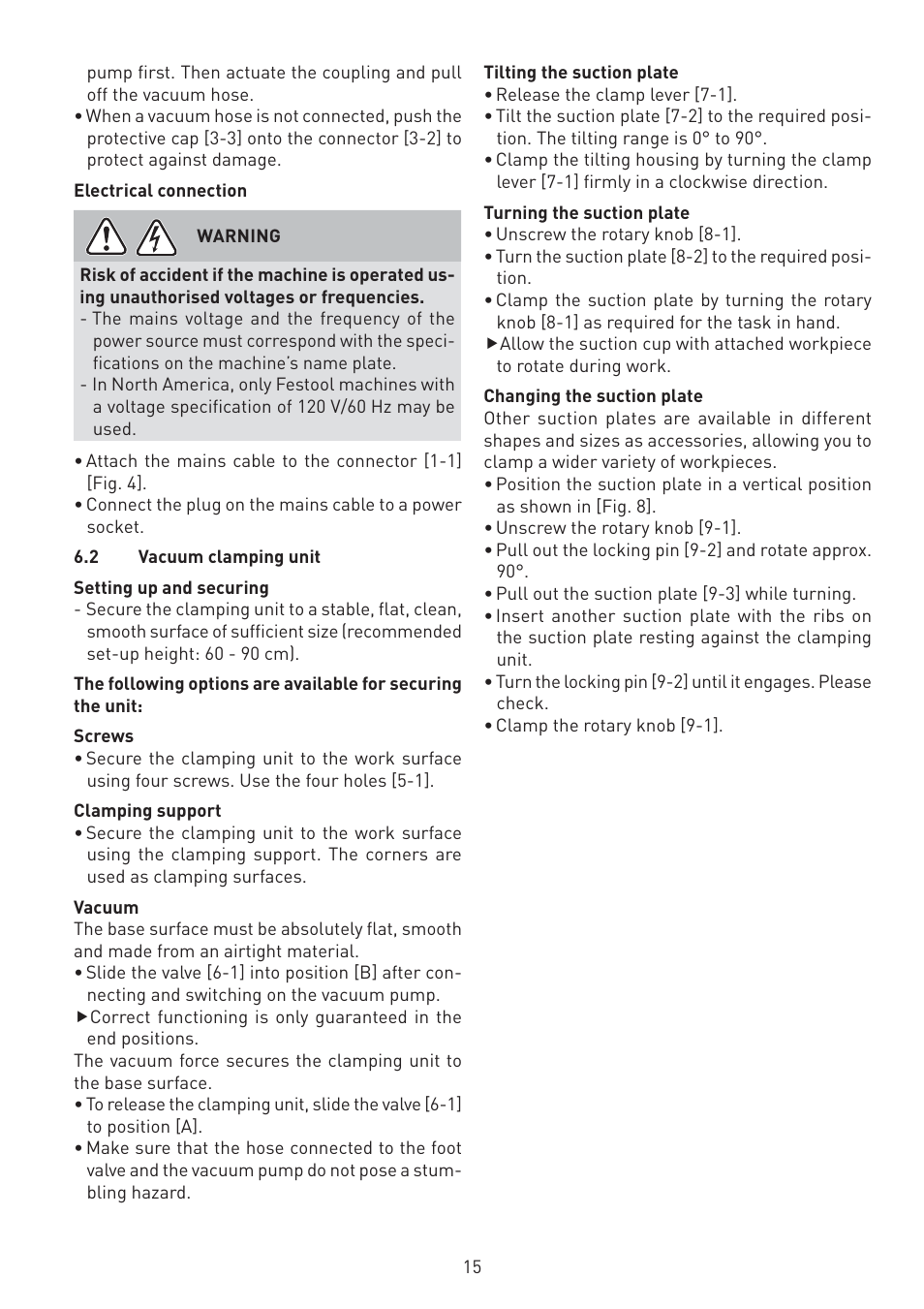 Festool VAC SYS User Manual | Page 15 / 101