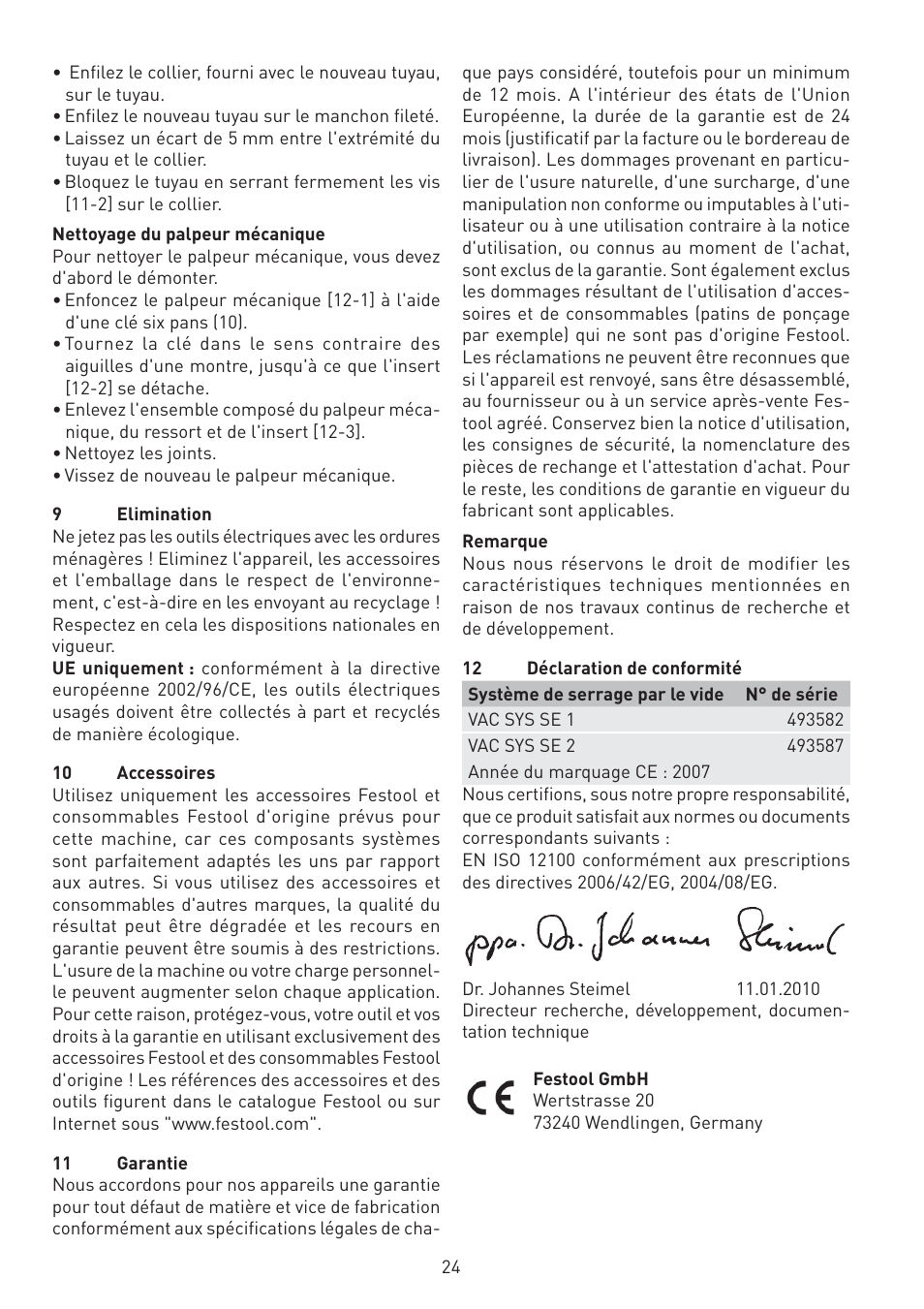 Festool VAC SYS User Manual | Page 24 / 101