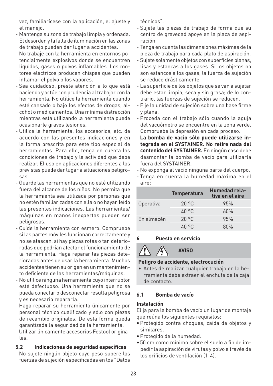 Festool VAC SYS User Manual | Page 28 / 101