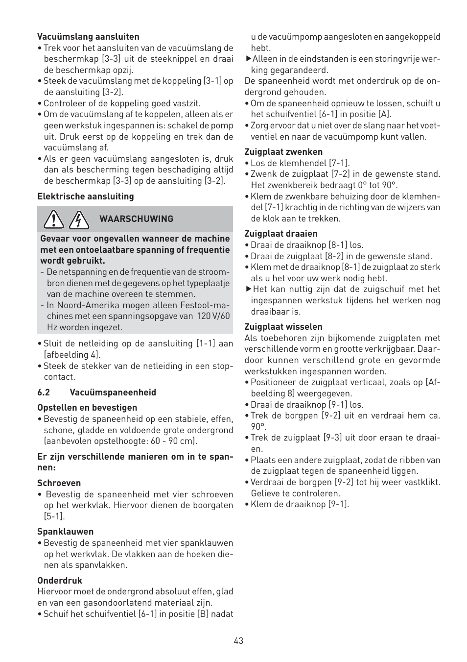 Festool VAC SYS User Manual | Page 43 / 101