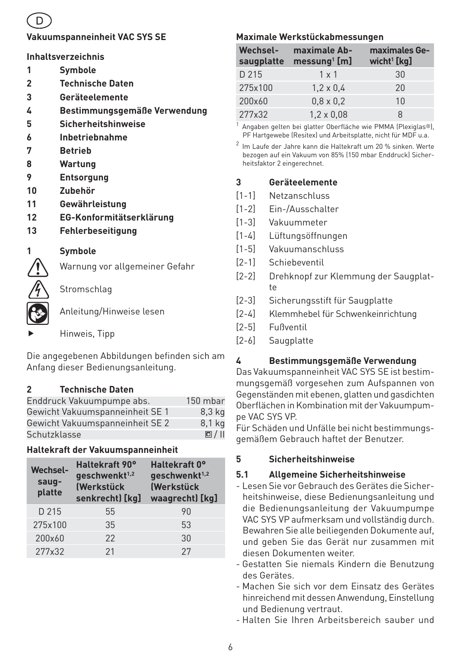 Festool VAC SYS User Manual | Page 6 / 101