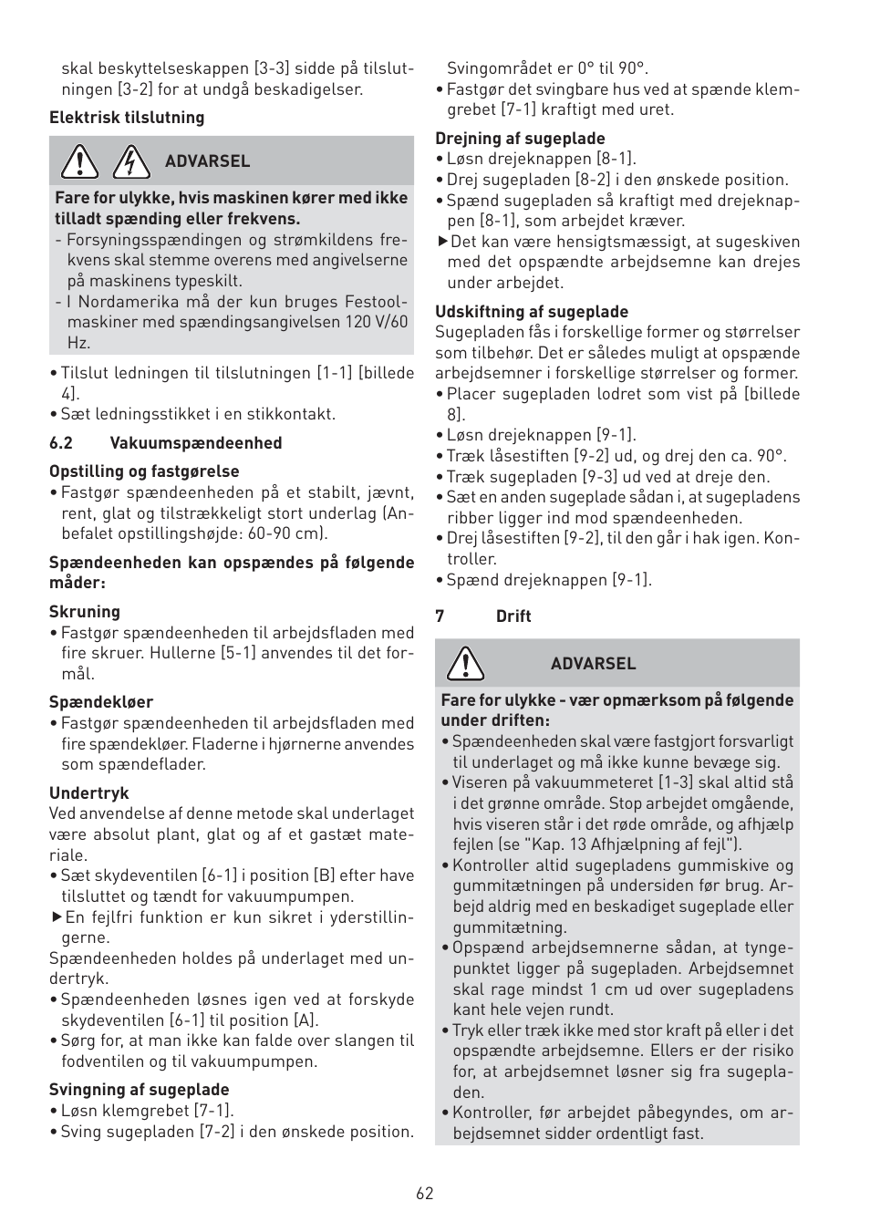 Festool VAC SYS User Manual | Page 62 / 101