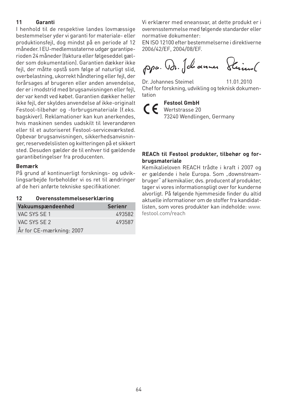 Festool VAC SYS User Manual | Page 64 / 101