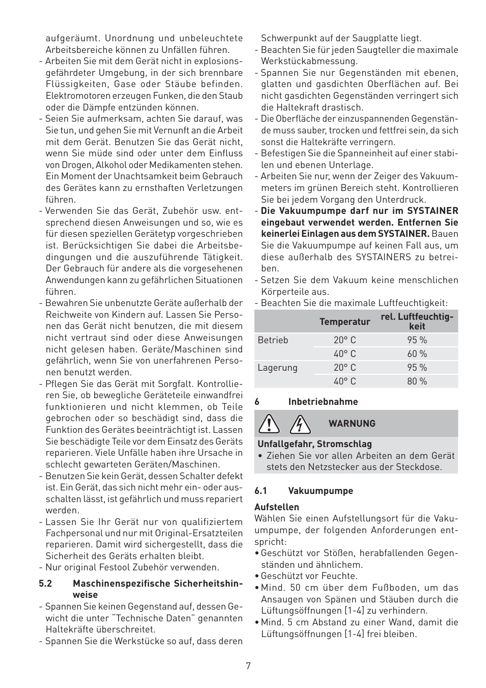 Festool VAC SYS User Manual | Page 7 / 101