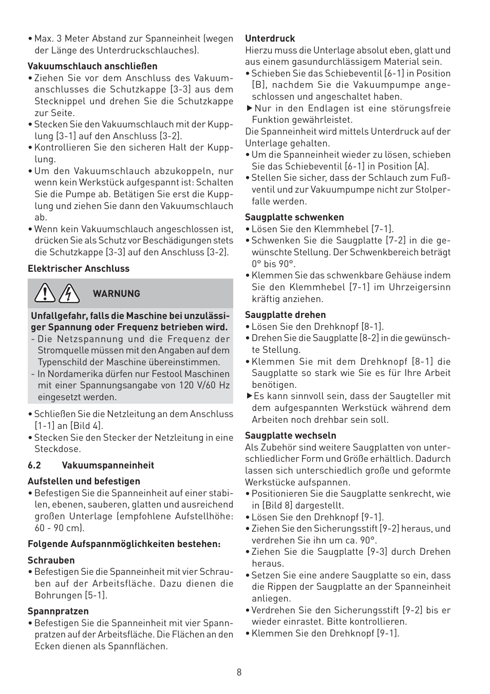 Festool VAC SYS User Manual | Page 8 / 101