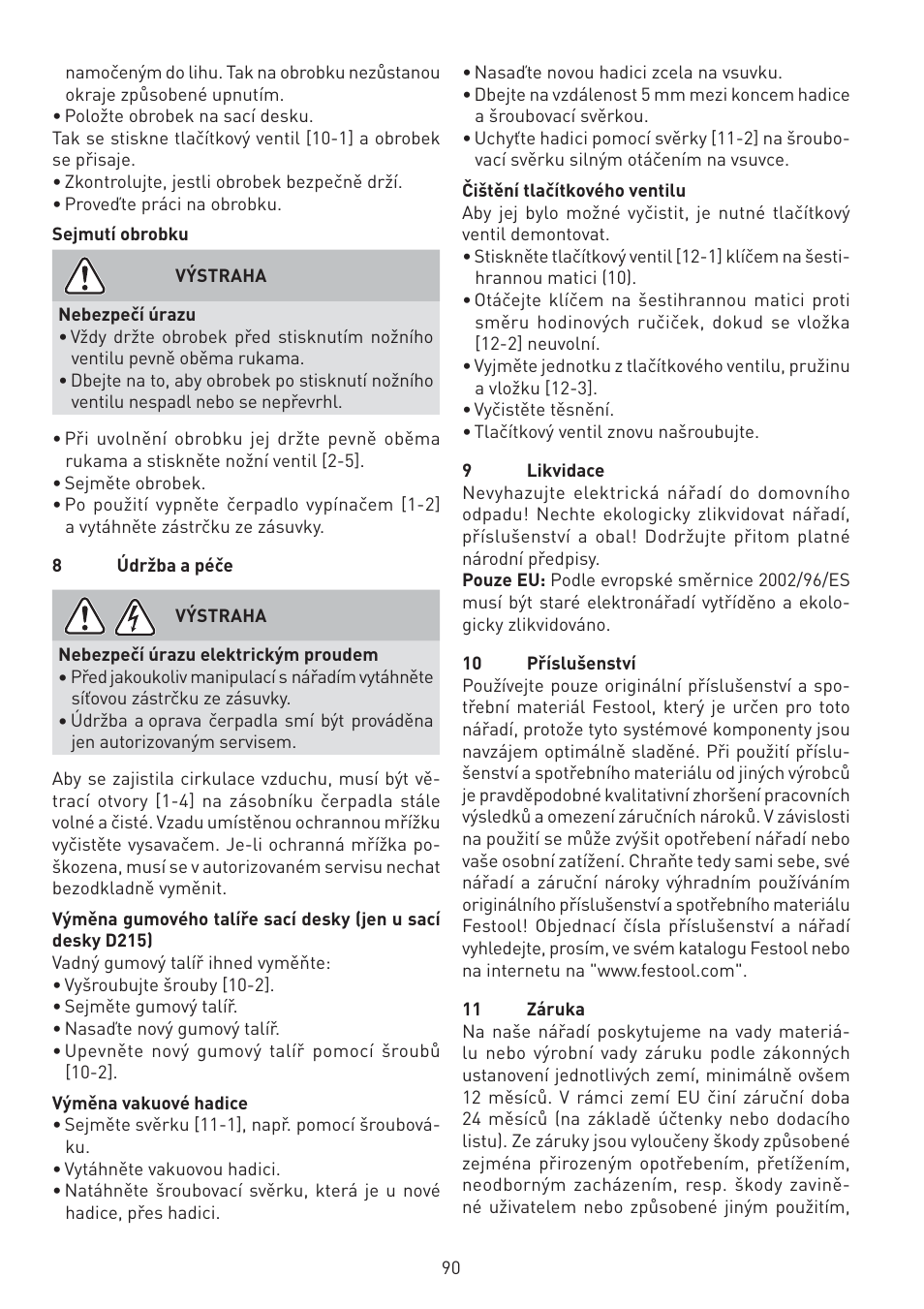 Festool VAC SYS User Manual | Page 90 / 101