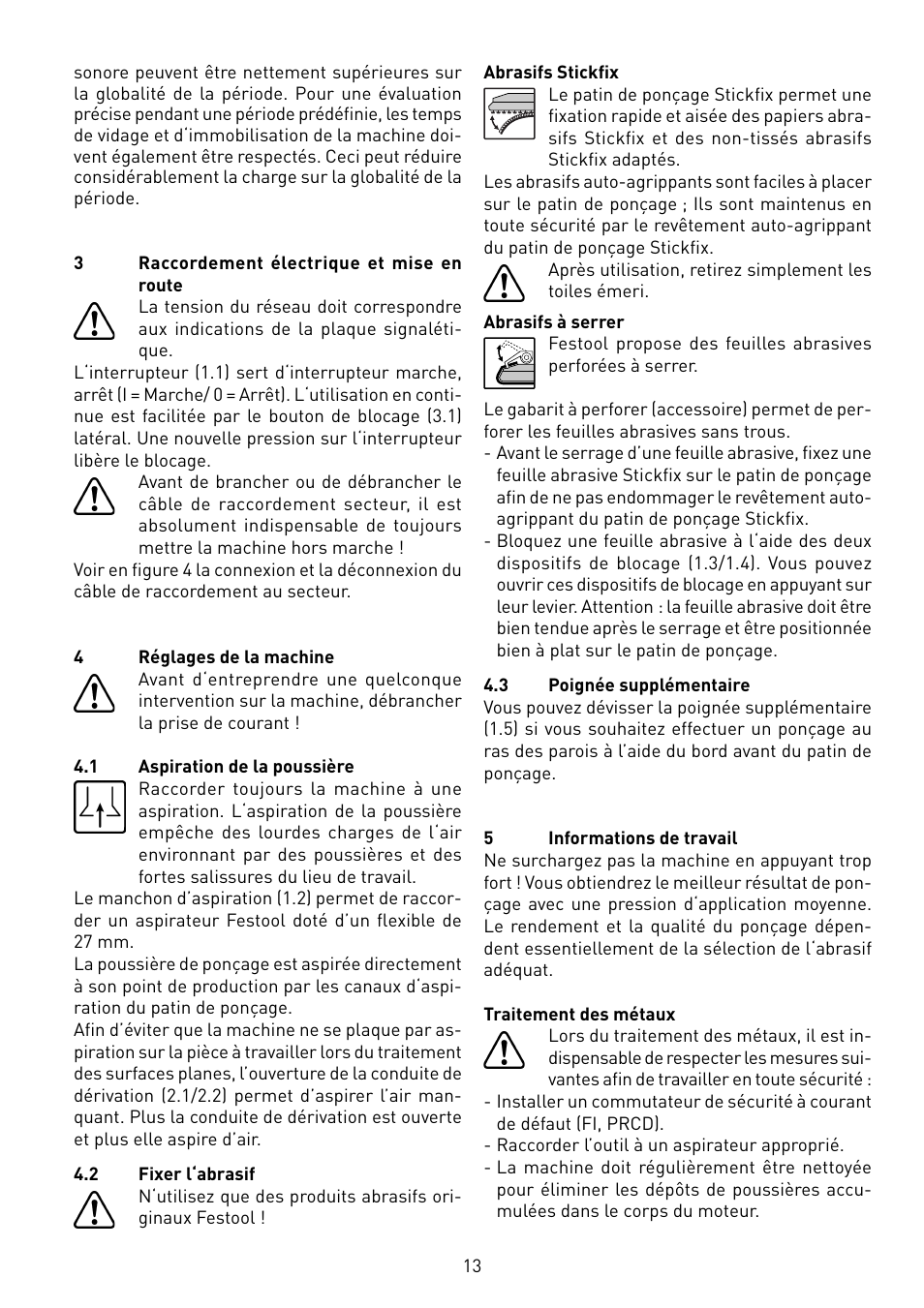 Festool RS 100 CQ User Manual | Page 13 / 46