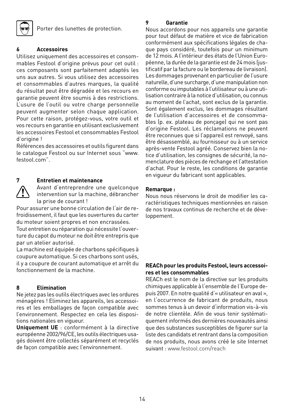 Festool RS 100 CQ User Manual | Page 14 / 46