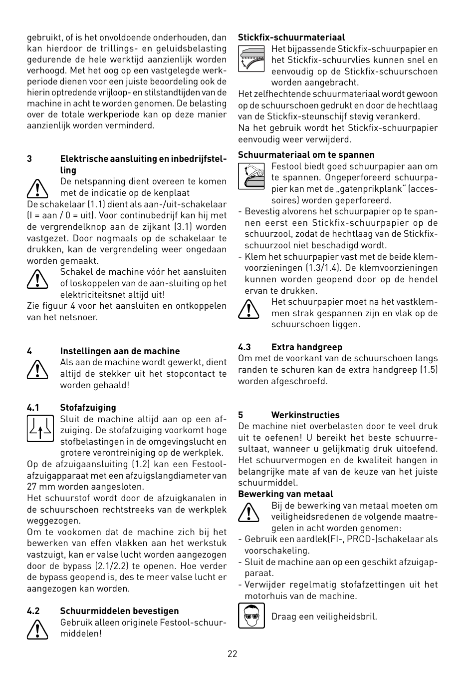 Festool RS 100 CQ User Manual | Page 22 / 46