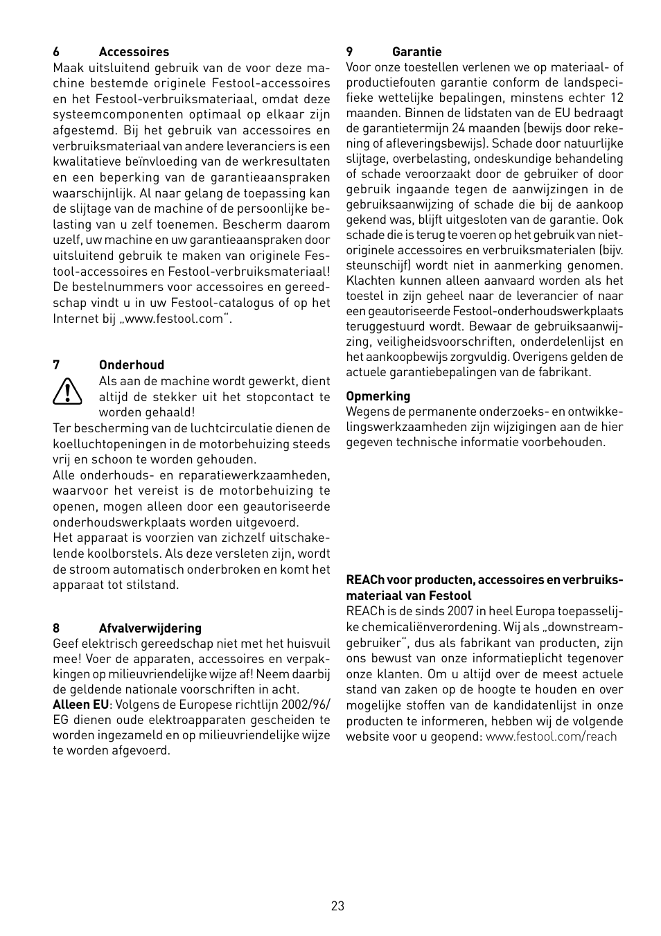 Festool RS 100 CQ User Manual | Page 23 / 46