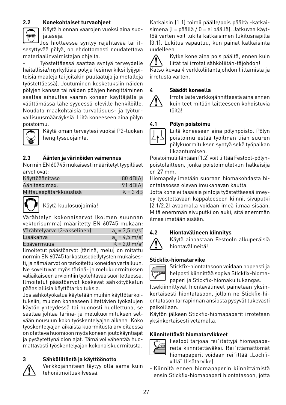 Festool RS 100 CQ User Manual | Page 27 / 46