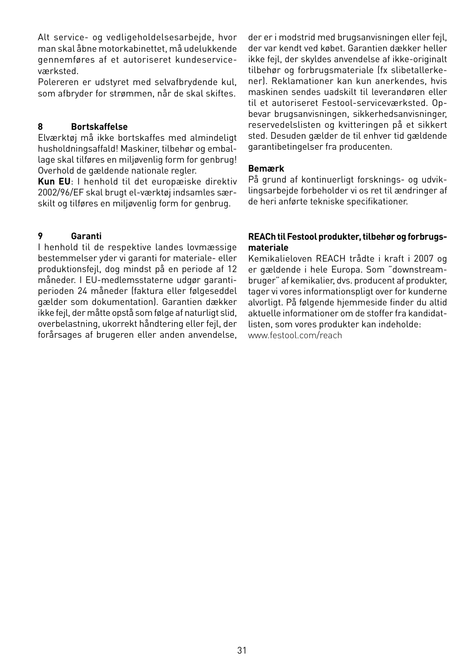 Festool RS 100 CQ User Manual | Page 31 / 46