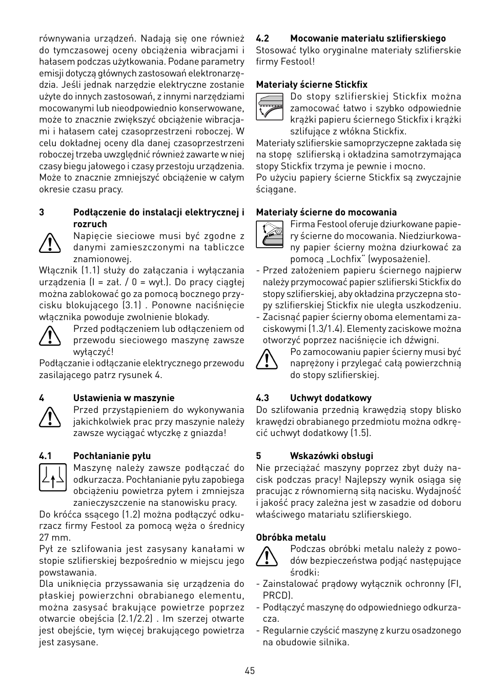 Festool RS 100 CQ User Manual | Page 45 / 46