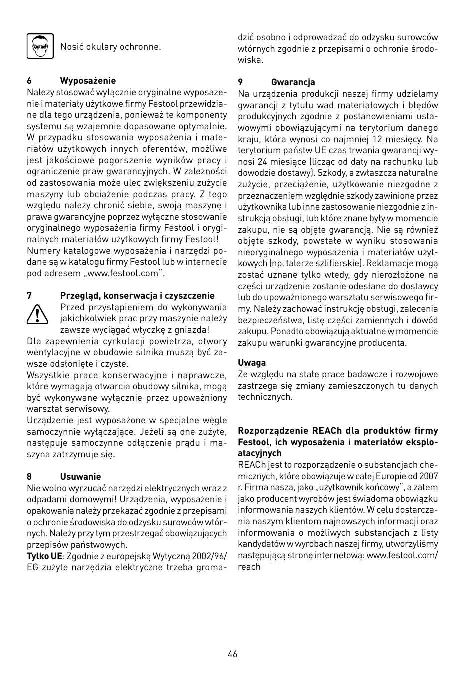 Festool RS 100 CQ User Manual | Page 46 / 46