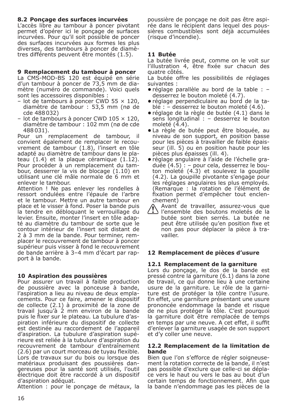 Festool CMS MOD BS 120 User Manual | Page 16 / 62