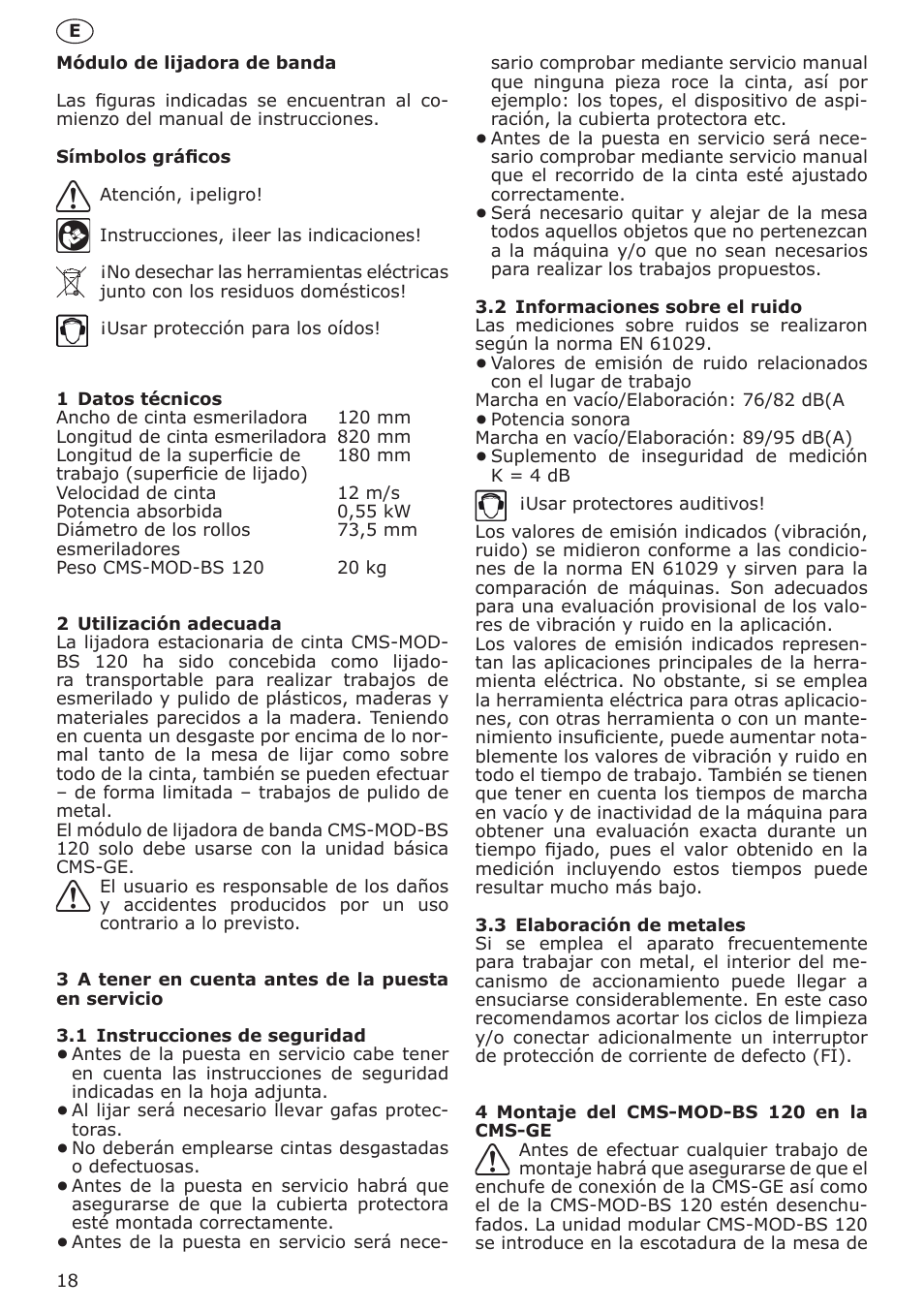 Festool CMS MOD BS 120 User Manual | Page 18 / 62