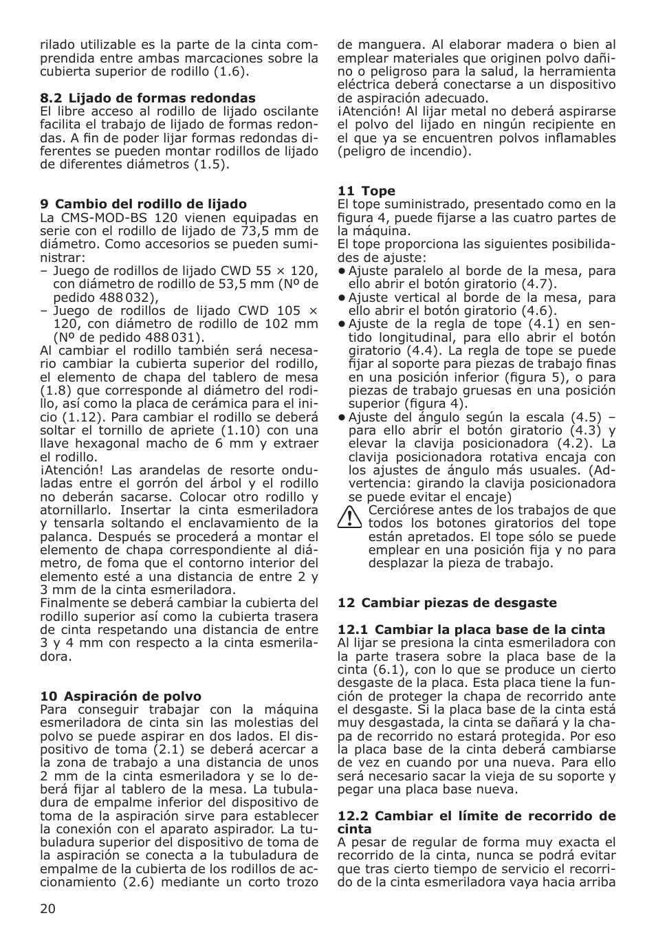 Festool CMS MOD BS 120 User Manual | Page 20 / 62