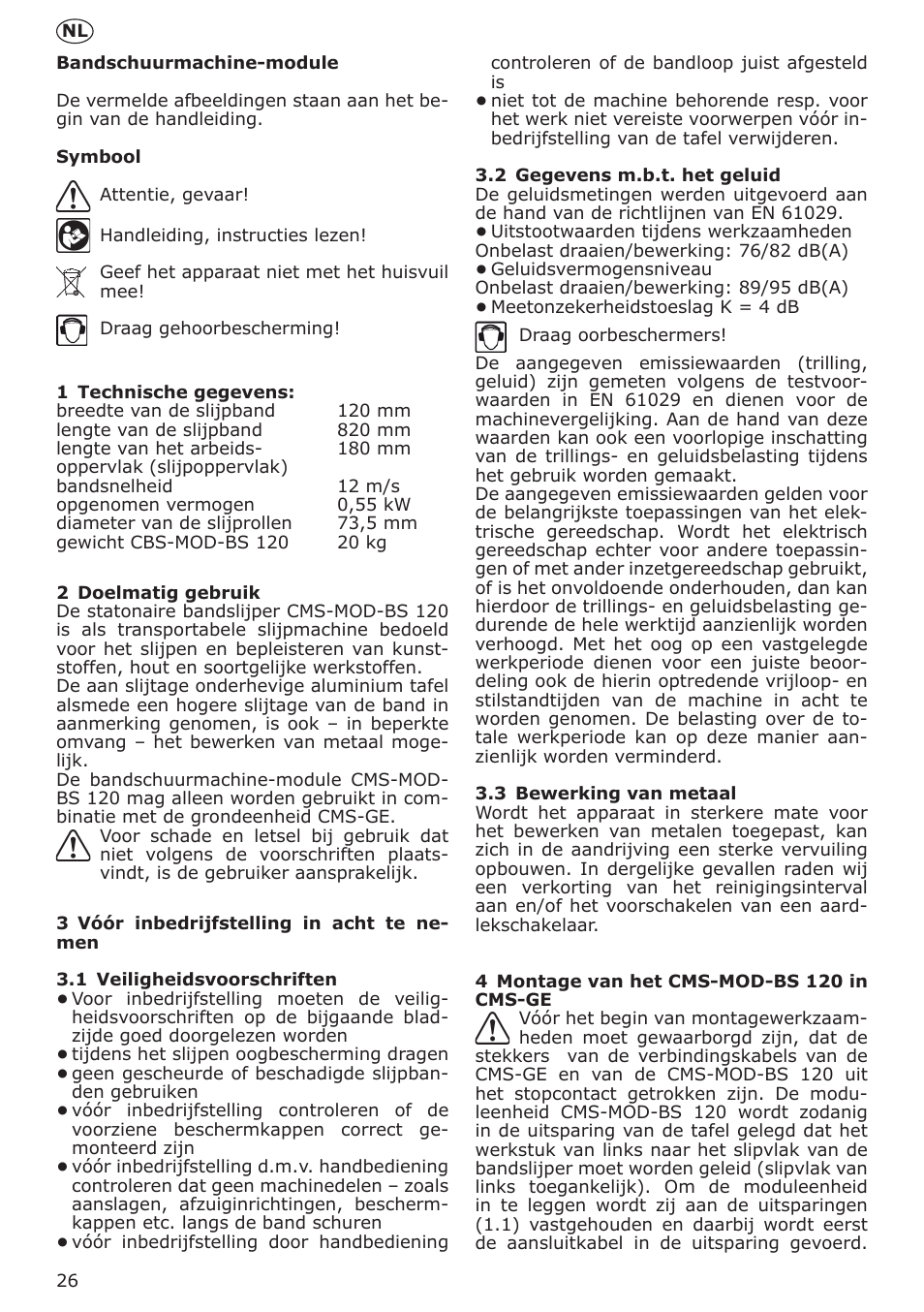 Festool CMS MOD BS 120 User Manual | Page 26 / 62