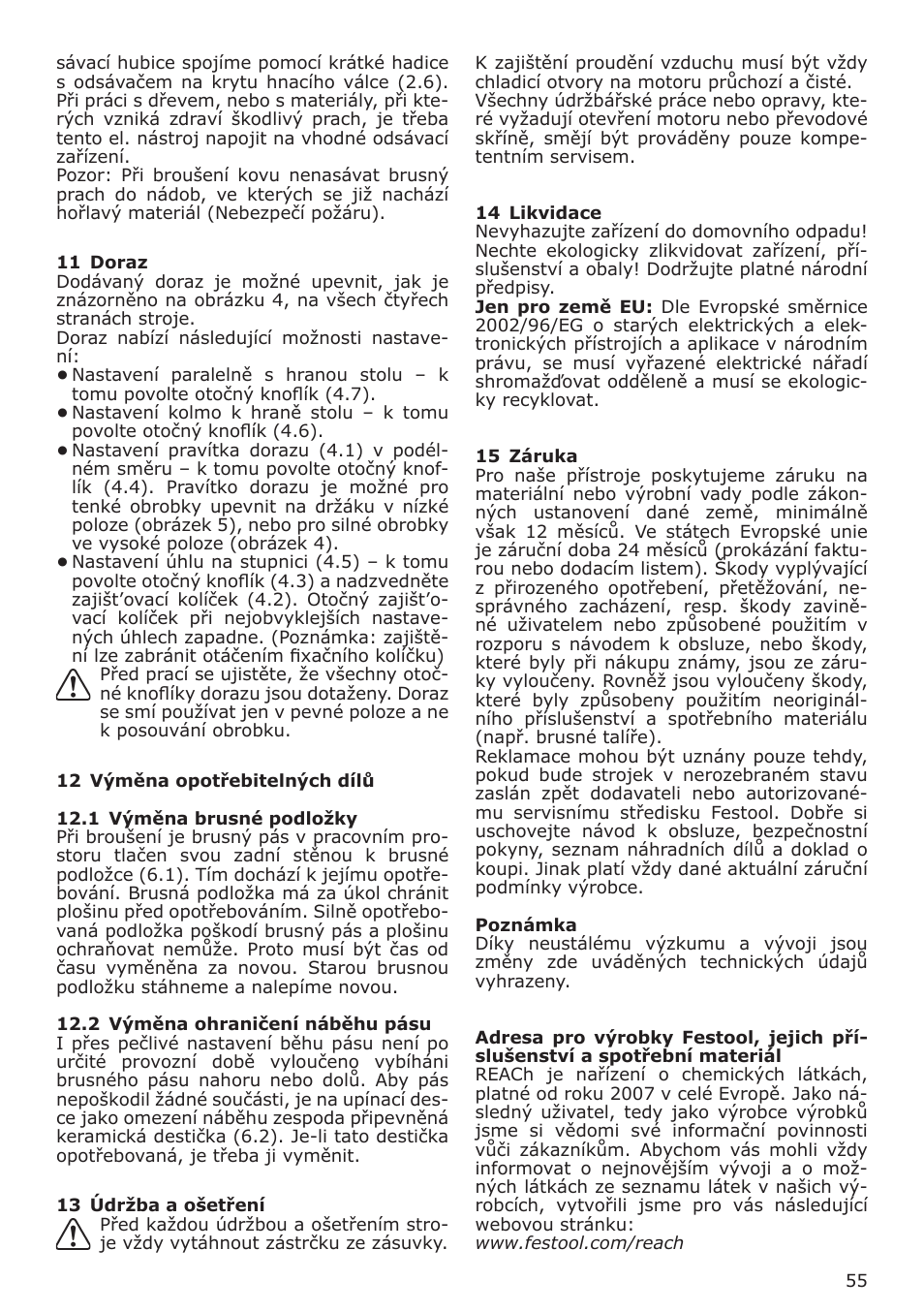 Festool CMS MOD BS 120 User Manual | Page 55 / 62