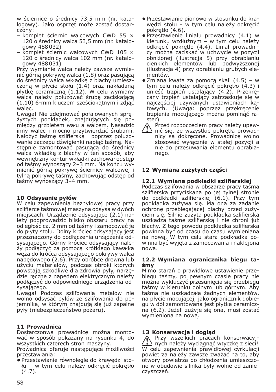 Festool CMS MOD BS 120 User Manual | Page 58 / 62