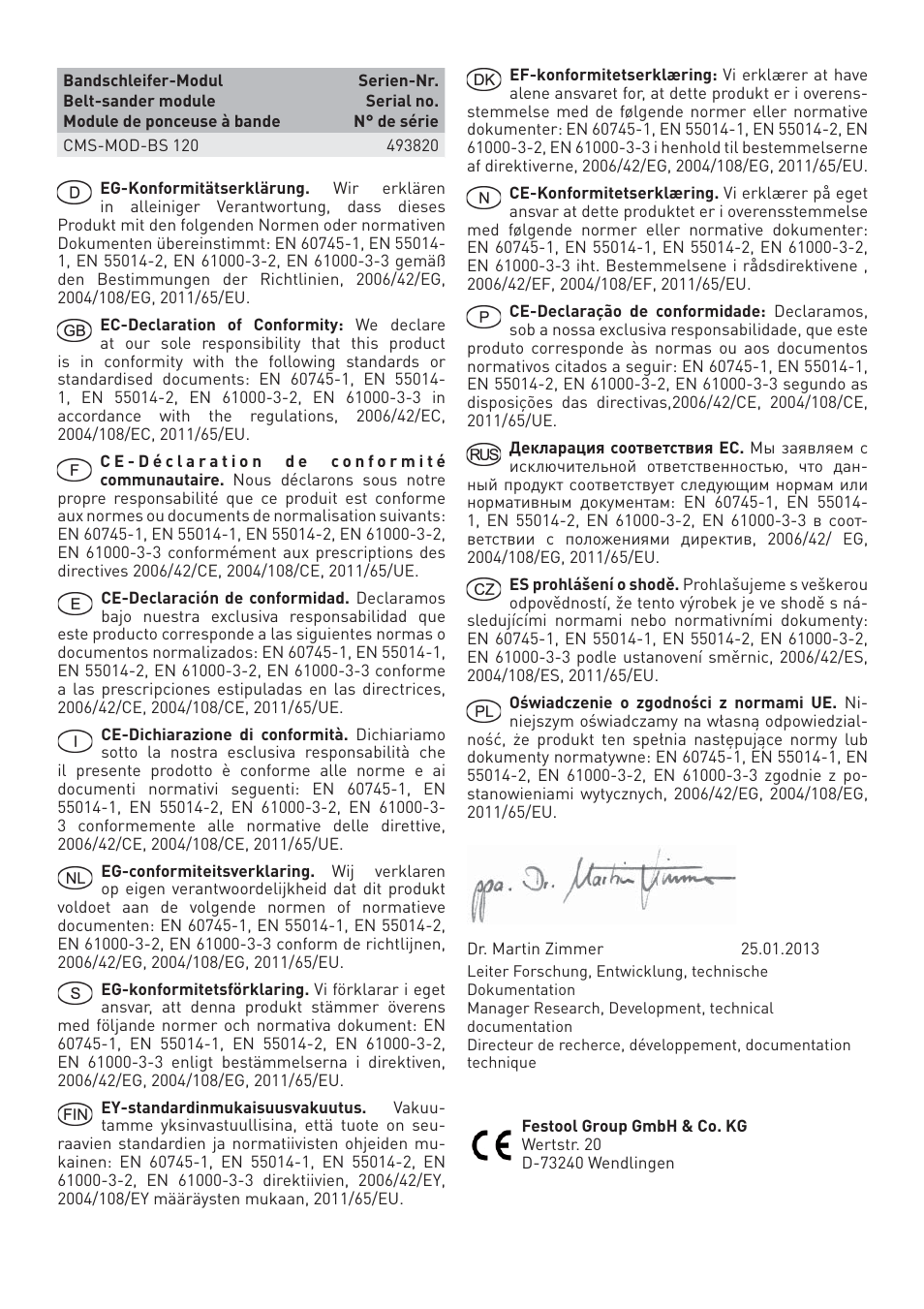 Festool CMS MOD BS 120 User Manual | Page 6 / 62