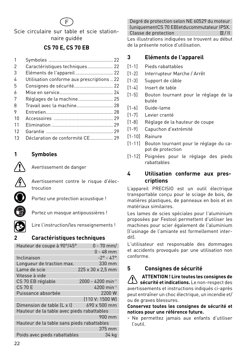 Festool CS 70 E PRECISIO User Manual | Page 22 / 116