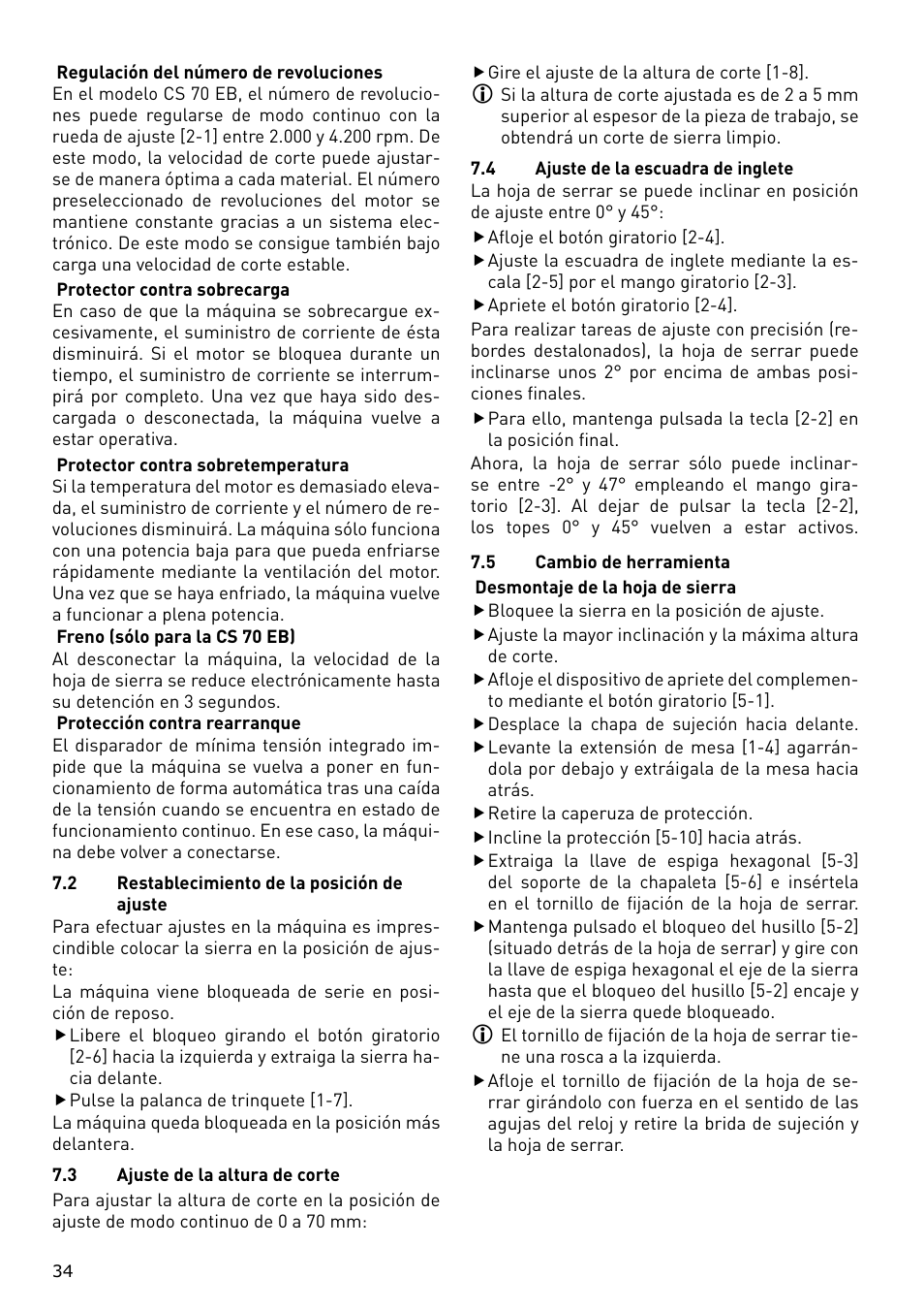 Festool CS 70 E PRECISIO User Manual | Page 34 / 116