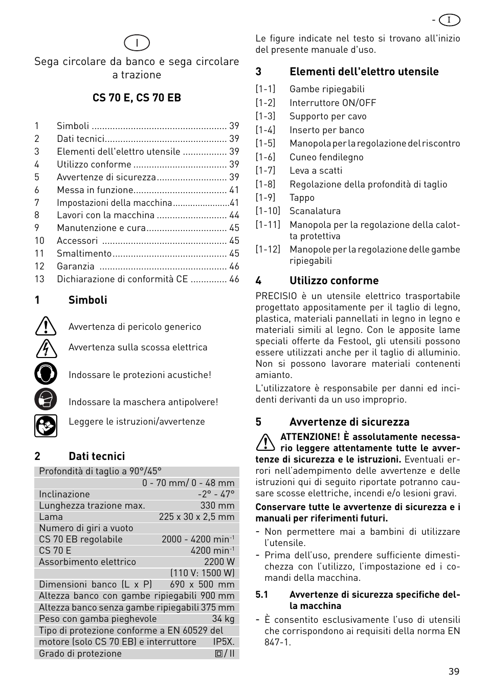 Festool CS 70 E PRECISIO User Manual | Page 39 / 116