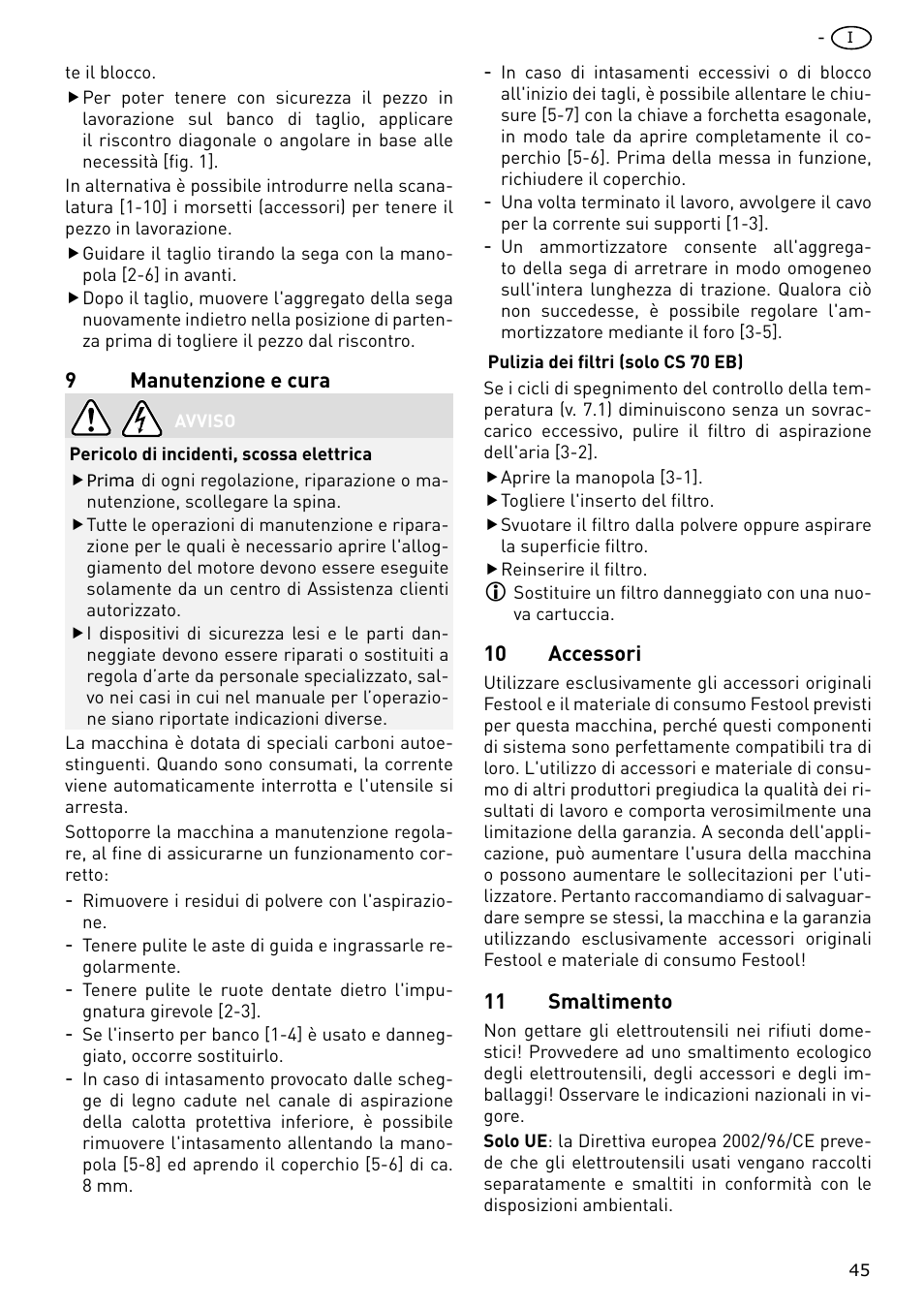Festool CS 70 E PRECISIO User Manual | Page 45 / 116
