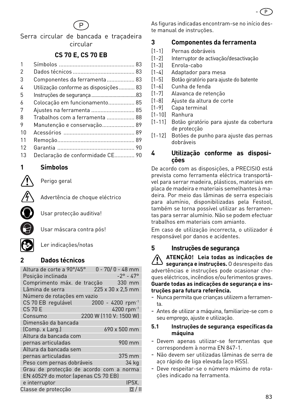 Festool CS 70 E PRECISIO User Manual | Page 83 / 116