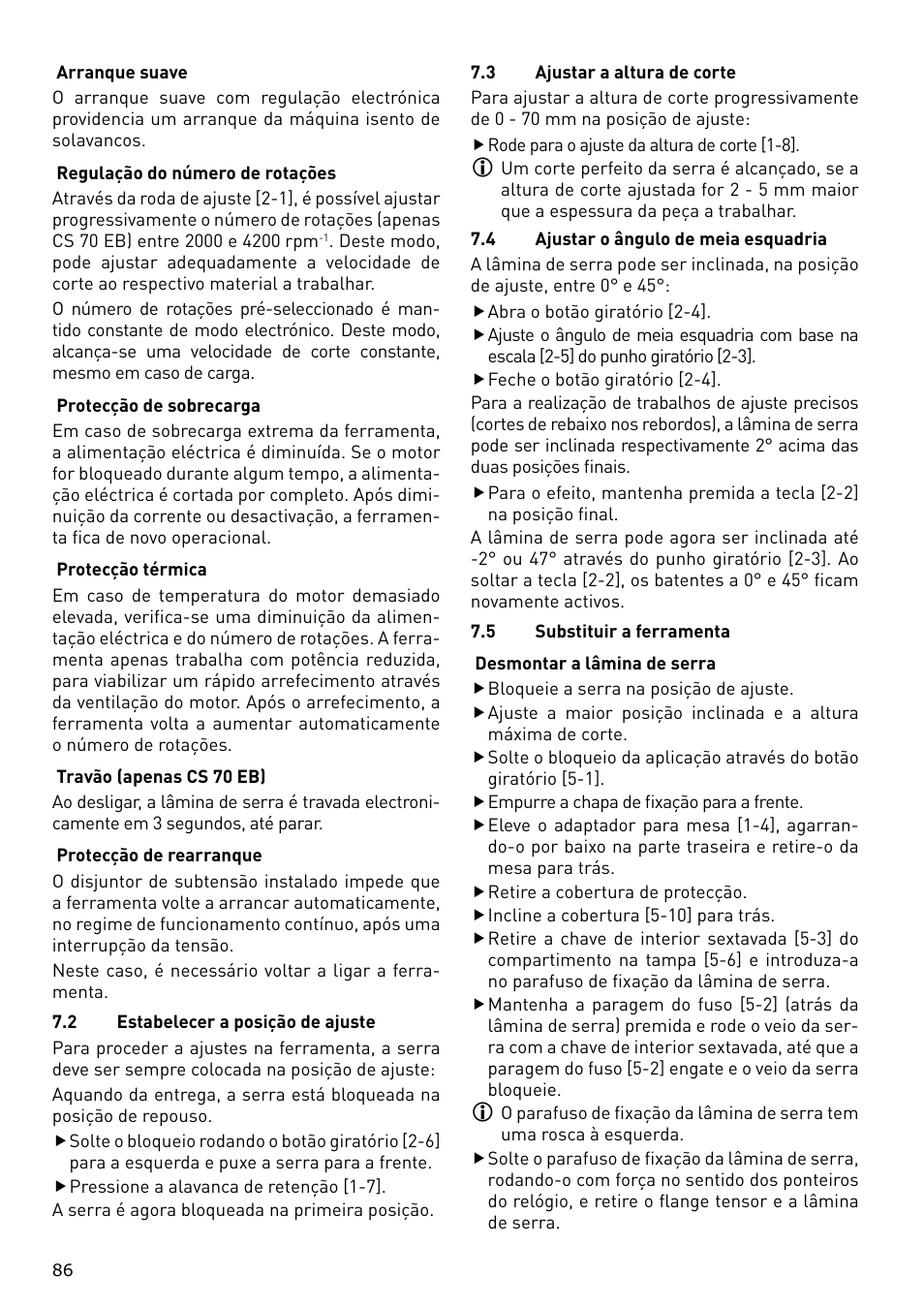 Festool CS 70 E PRECISIO User Manual | Page 86 / 116