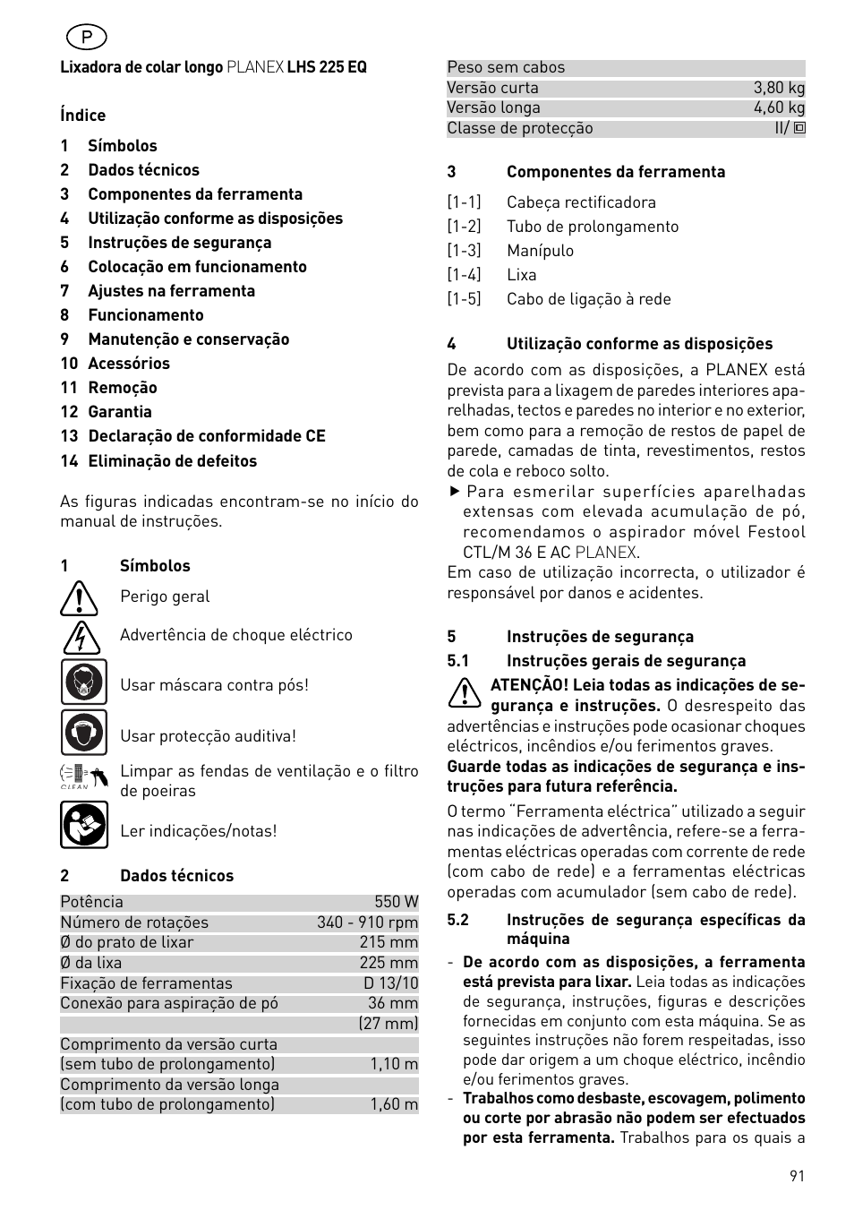 Festool PLANEX LHS 225 EQ User Manual | Page 91 / 126