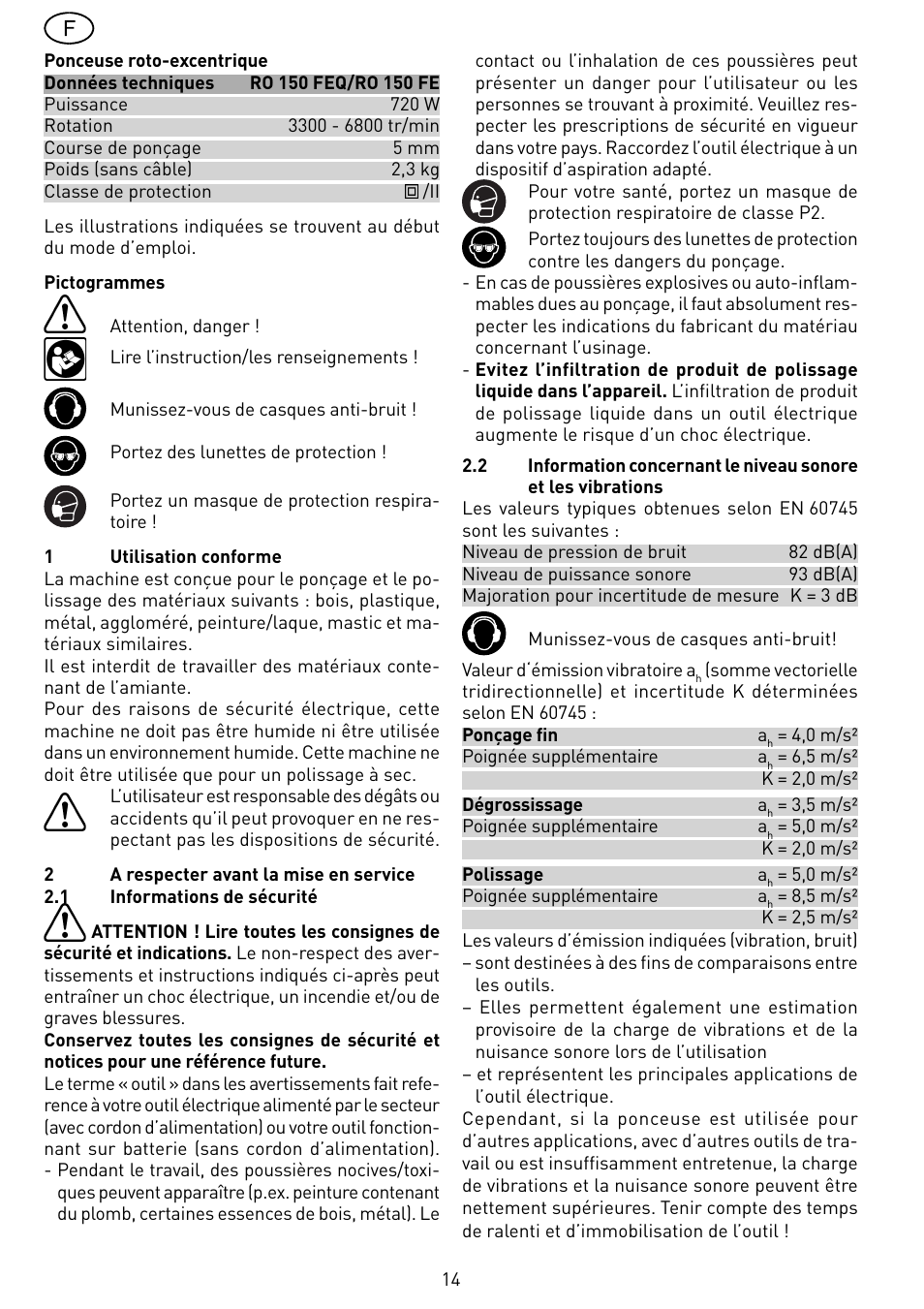 Festool RO 150 FEQ-FE User Manual | Page 14 / 62