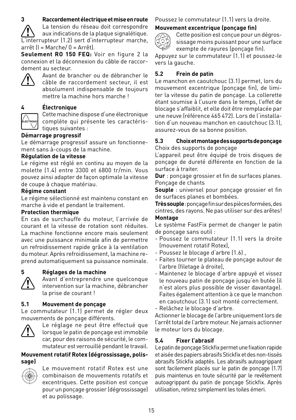 Festool RO 150 FEQ-FE User Manual | Page 15 / 62