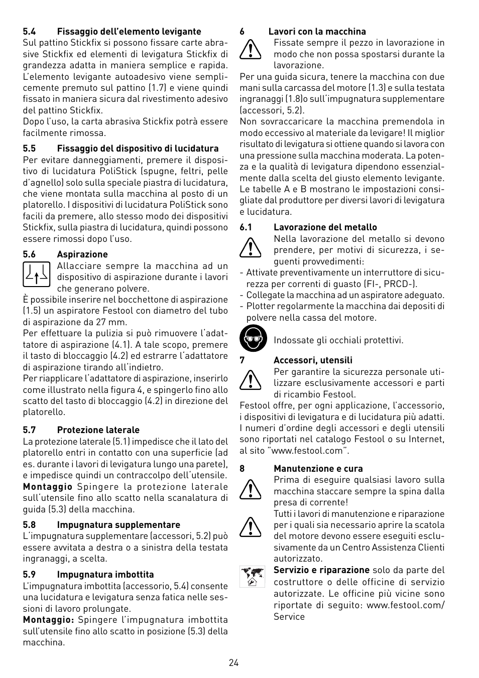 Festool RO 150 FEQ-FE User Manual | Page 24 / 62