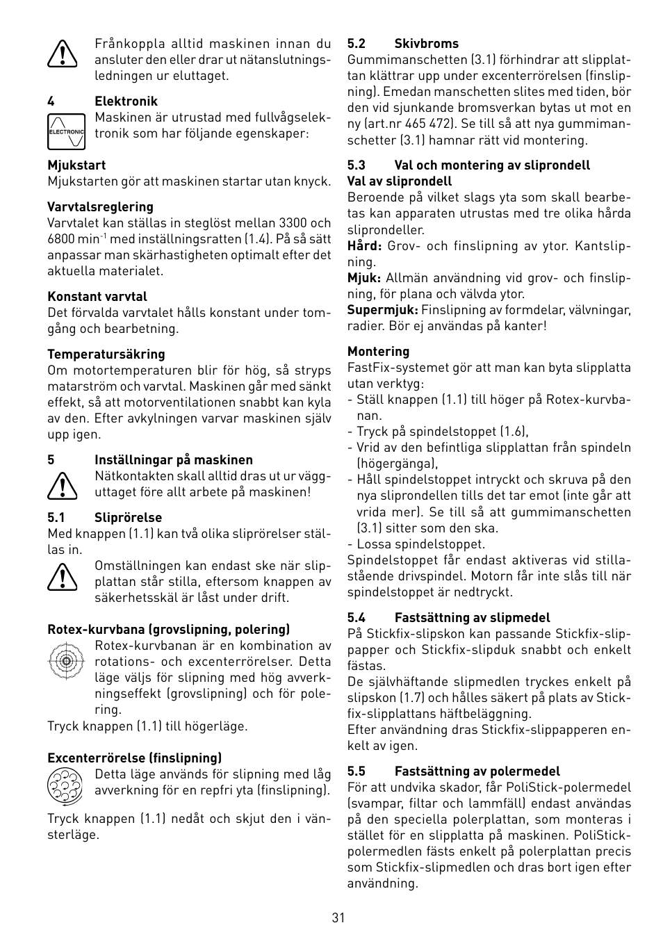 Festool RO 150 FEQ-FE User Manual | Page 31 / 62