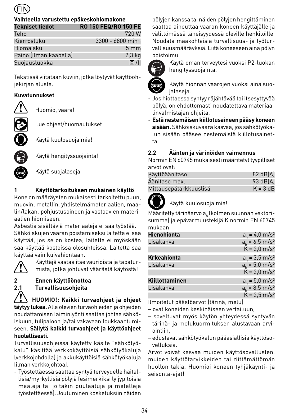 Festool RO 150 FEQ-FE User Manual | Page 34 / 62