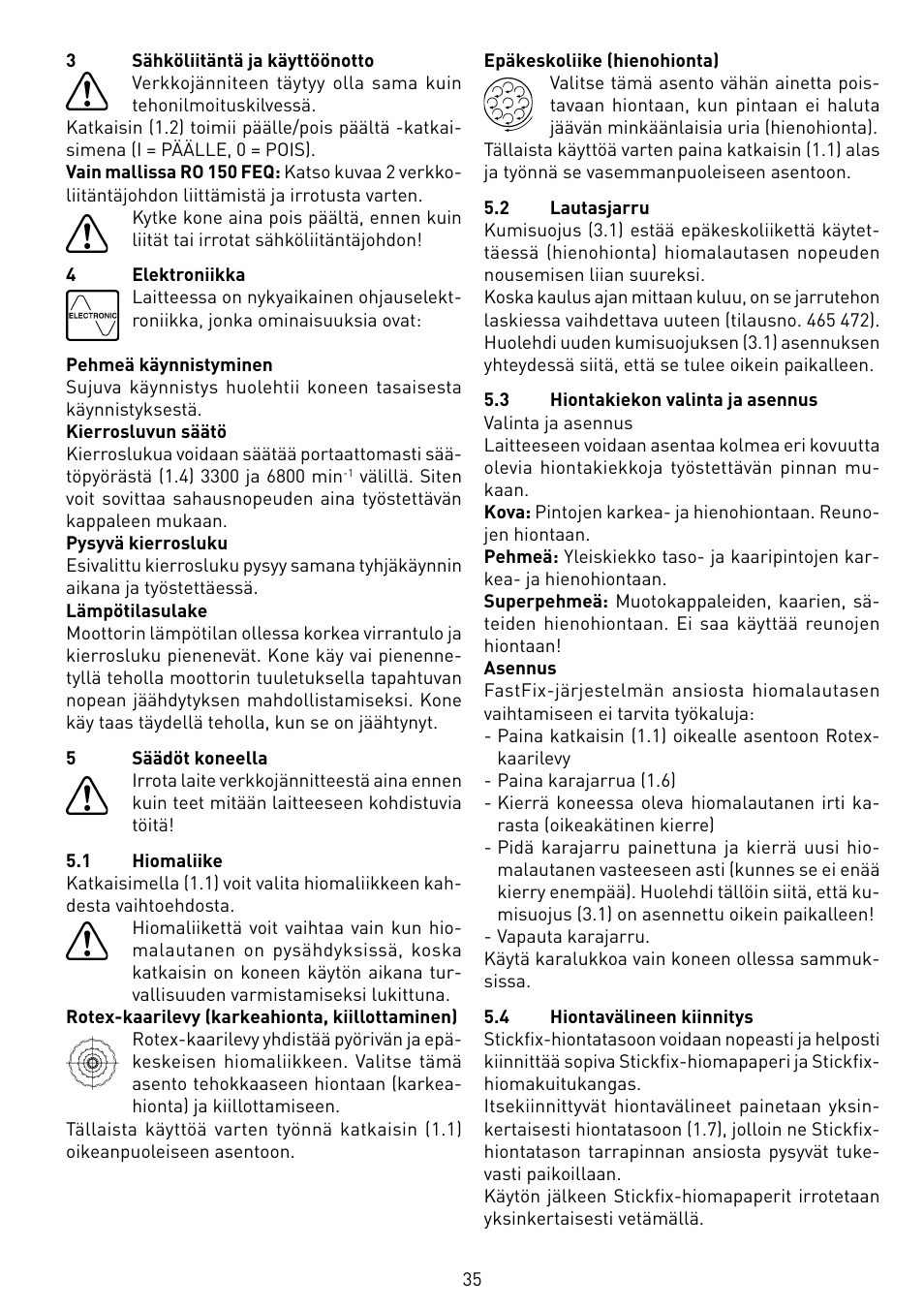 Festool RO 150 FEQ-FE User Manual | Page 35 / 62