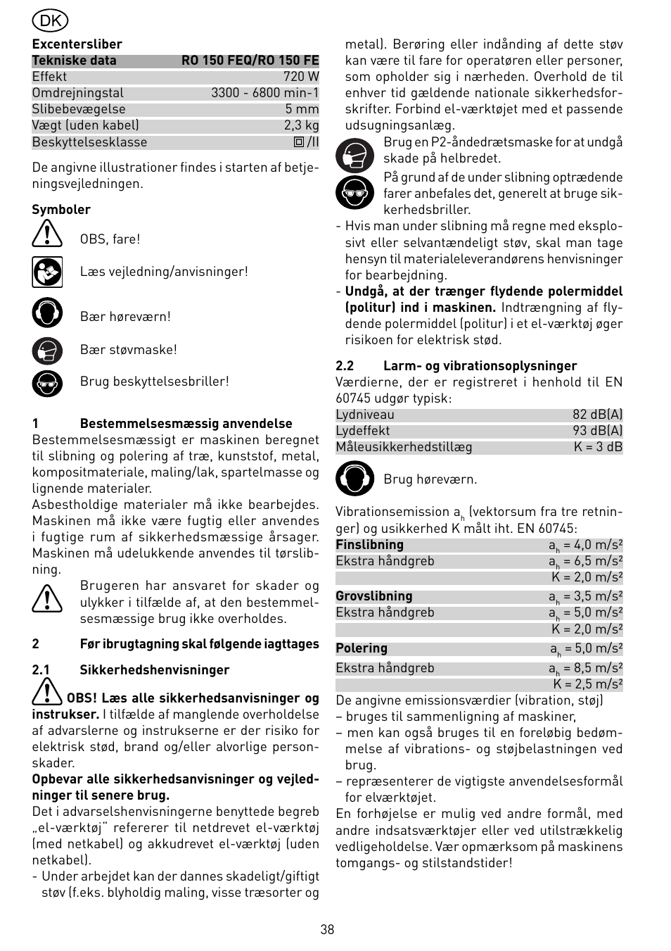 Festool RO 150 FEQ-FE User Manual | Page 38 / 62