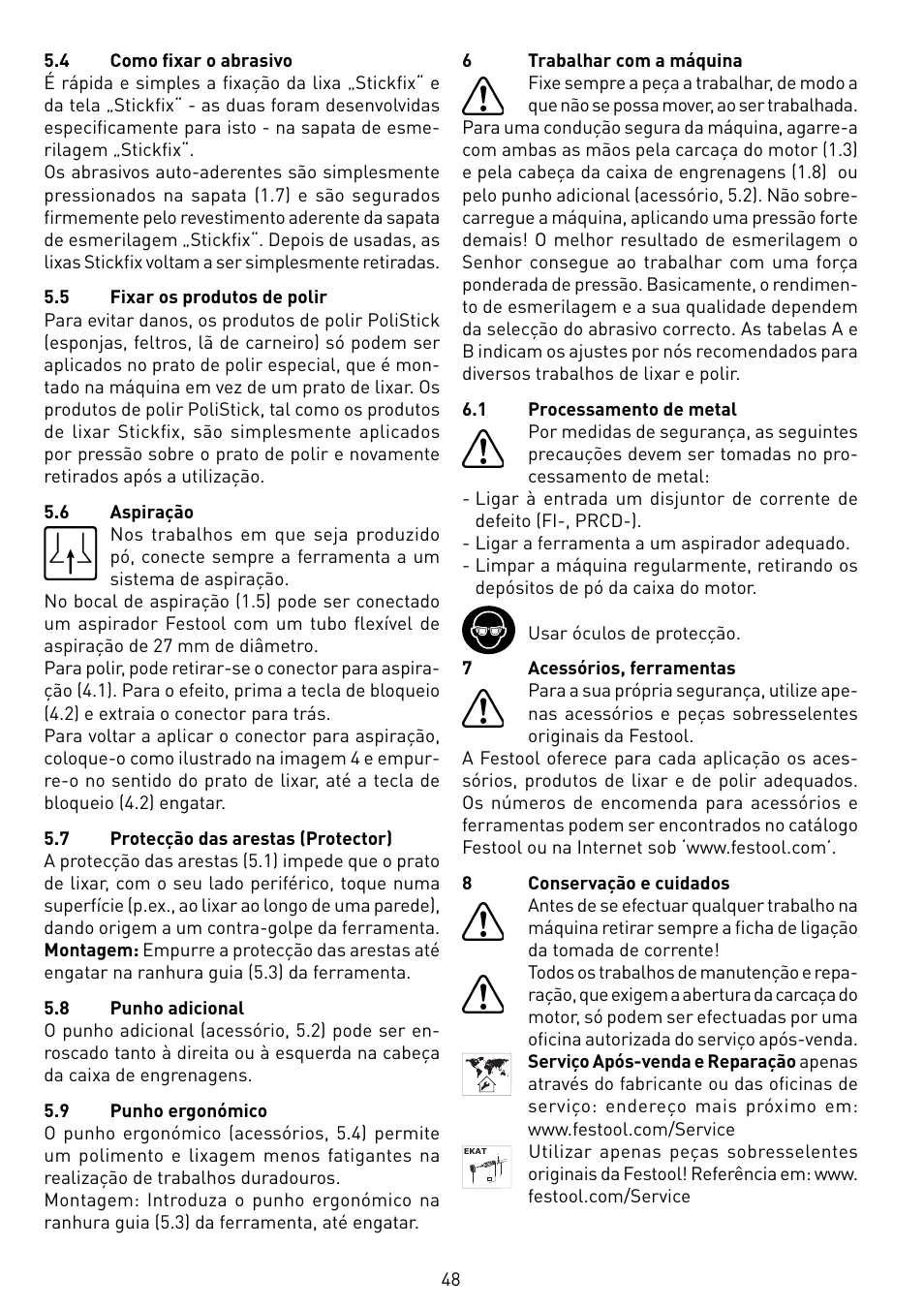 Festool RO 150 FEQ-FE User Manual | Page 48 / 62